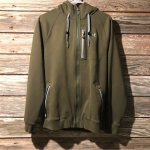 Under Armour Storm 2 ColdGear full zip jacket. Green.  Size Mens Medium.